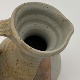 Vintage stoneware pitcher, iridescent two-tone enamel - 1960s-1970s