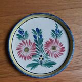 Saucer cup ramekin HB Quimper ceramic signed PF and numbered