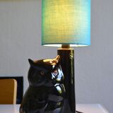 Vintage owl lamp 1980 ceramic holland