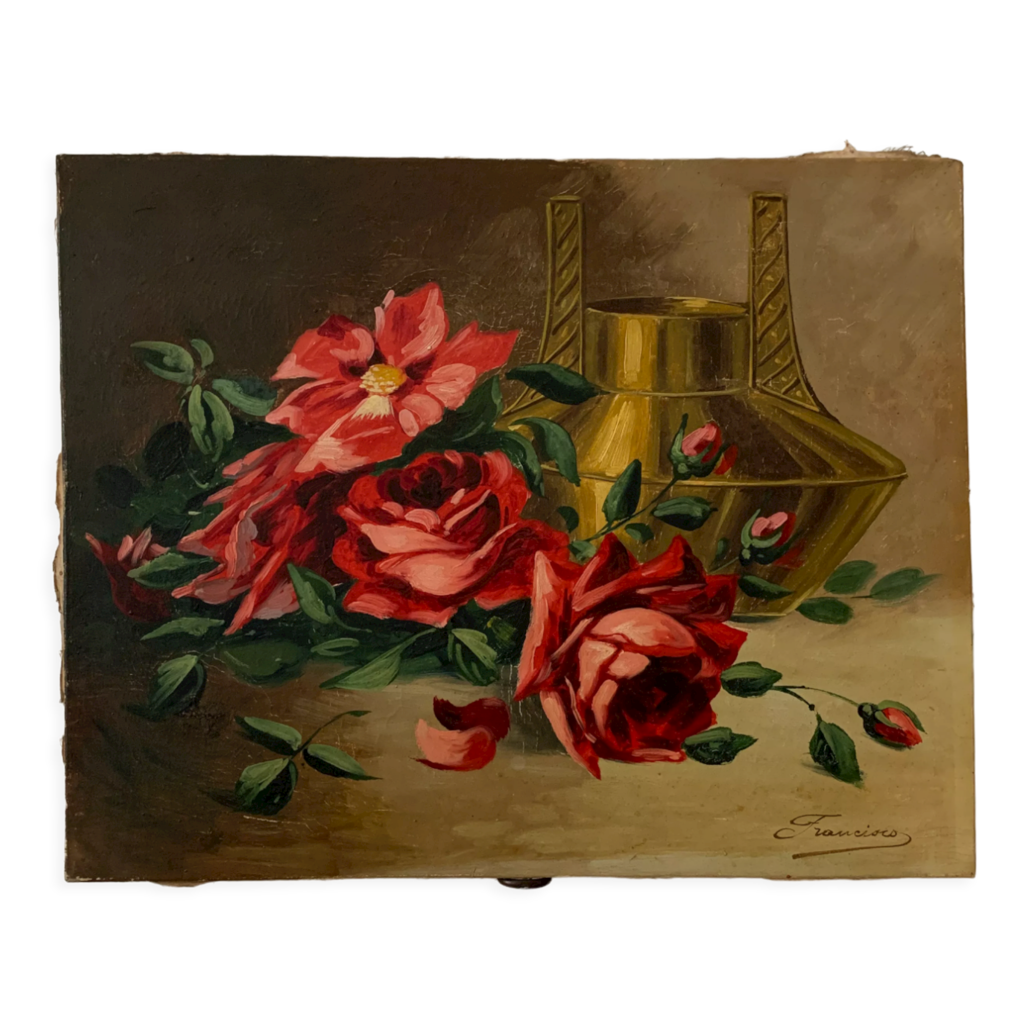 Ancienne peinture de roses