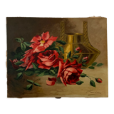 Ancienne peinture de roses