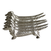 Lot de 6 porte-couteaux en forme de chien teckel
