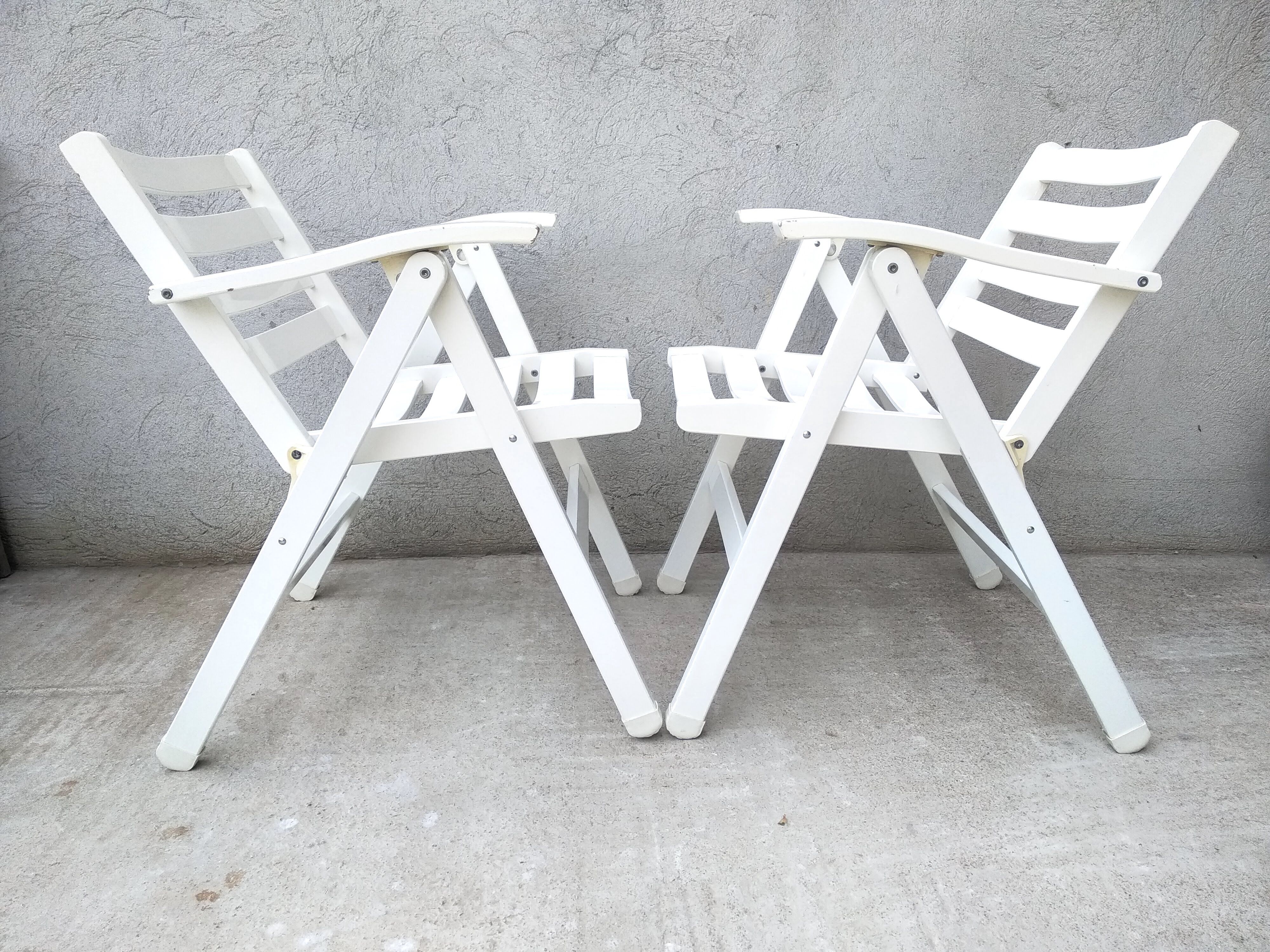 Folding wooden garden chairs Foppapedretti Vintage Italy