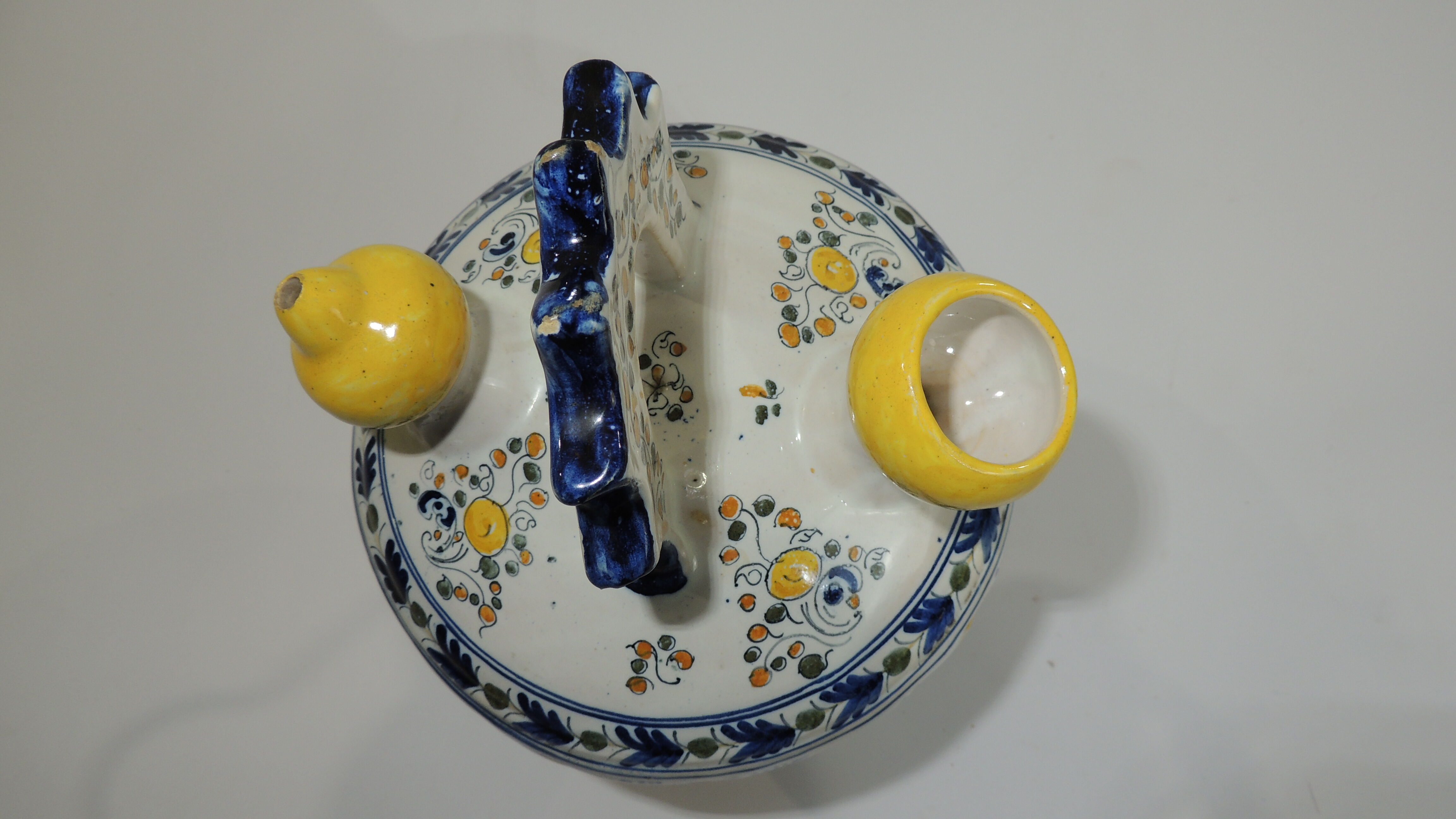 Gargoulette/Glazed terracotta jug/vintage/pitcher