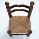 Chaise basse en bois avec assise en paille dans le style de Charles Dudouyt, années 1950