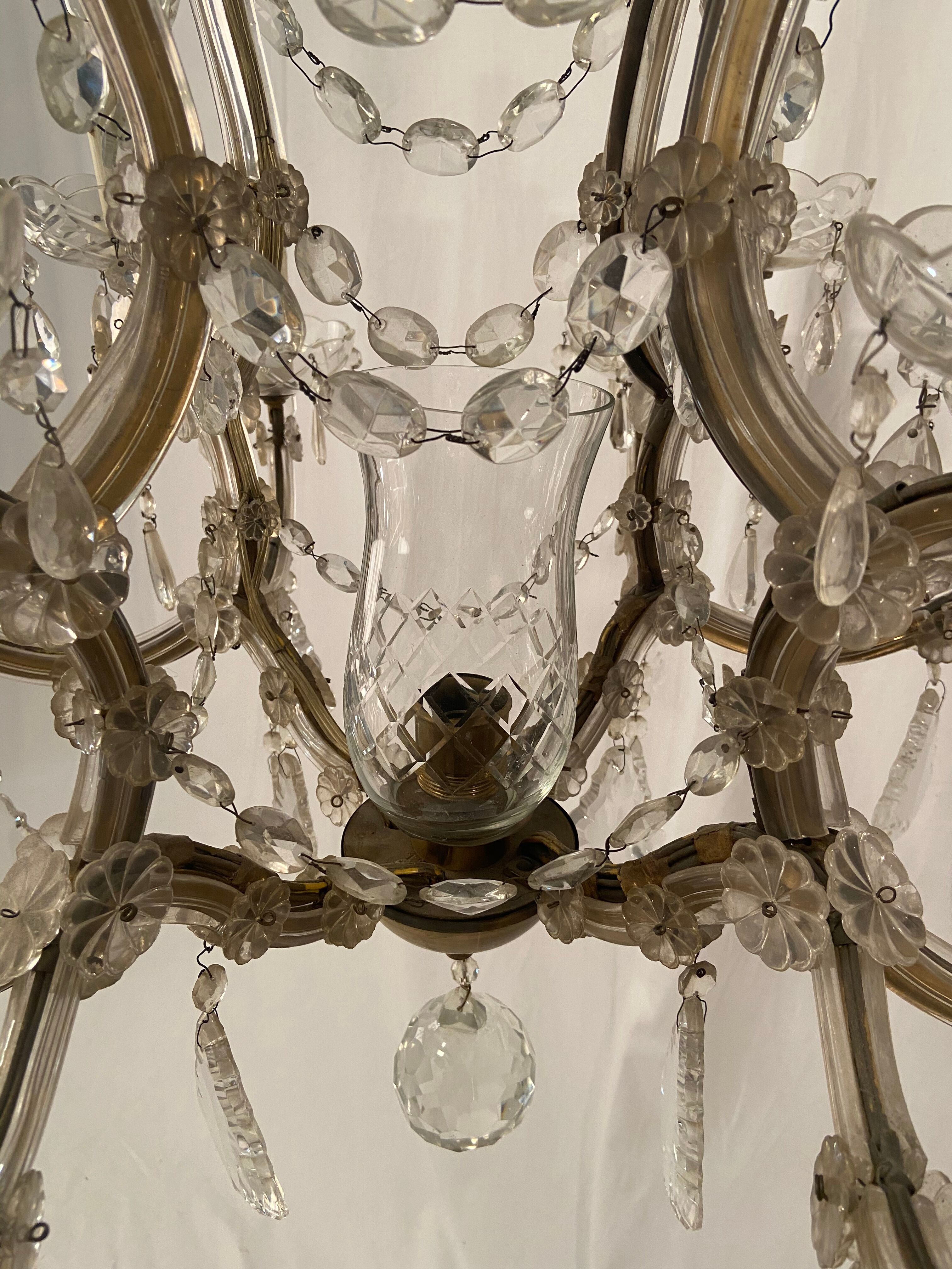 Imposing venetian chandelier in crystal with tassels