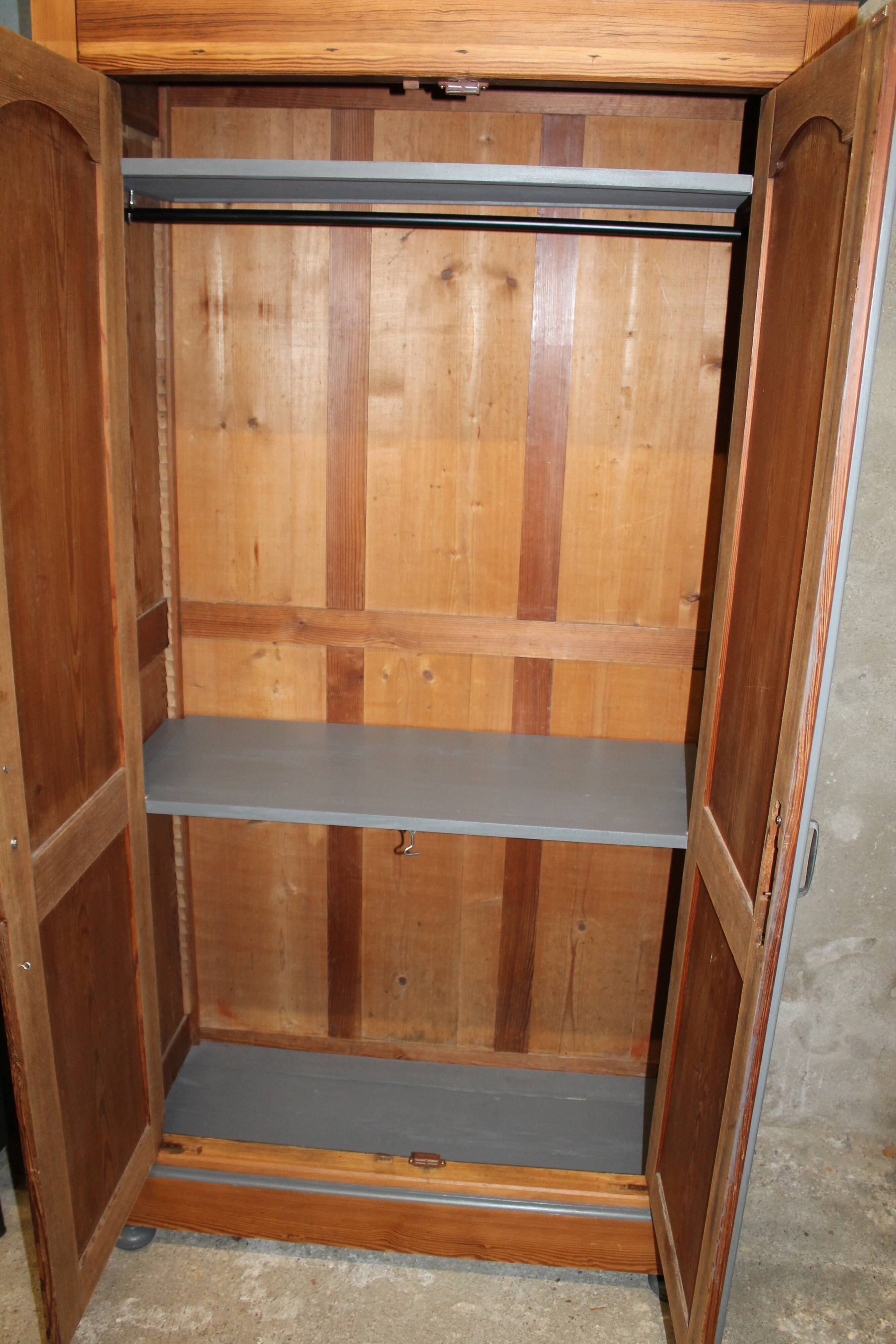 Grey pine wardrobe