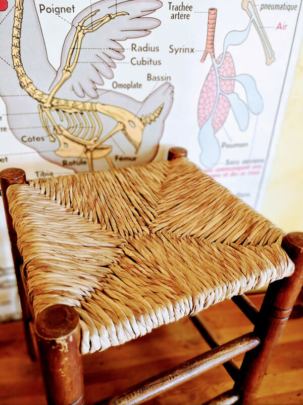 Braided straw stool