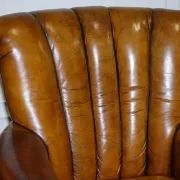 Vintage Art Deco Style Leather Chairs Hand-Dyed, Set of 2