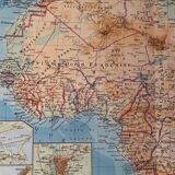 Old map of North and Central Africa from 1945