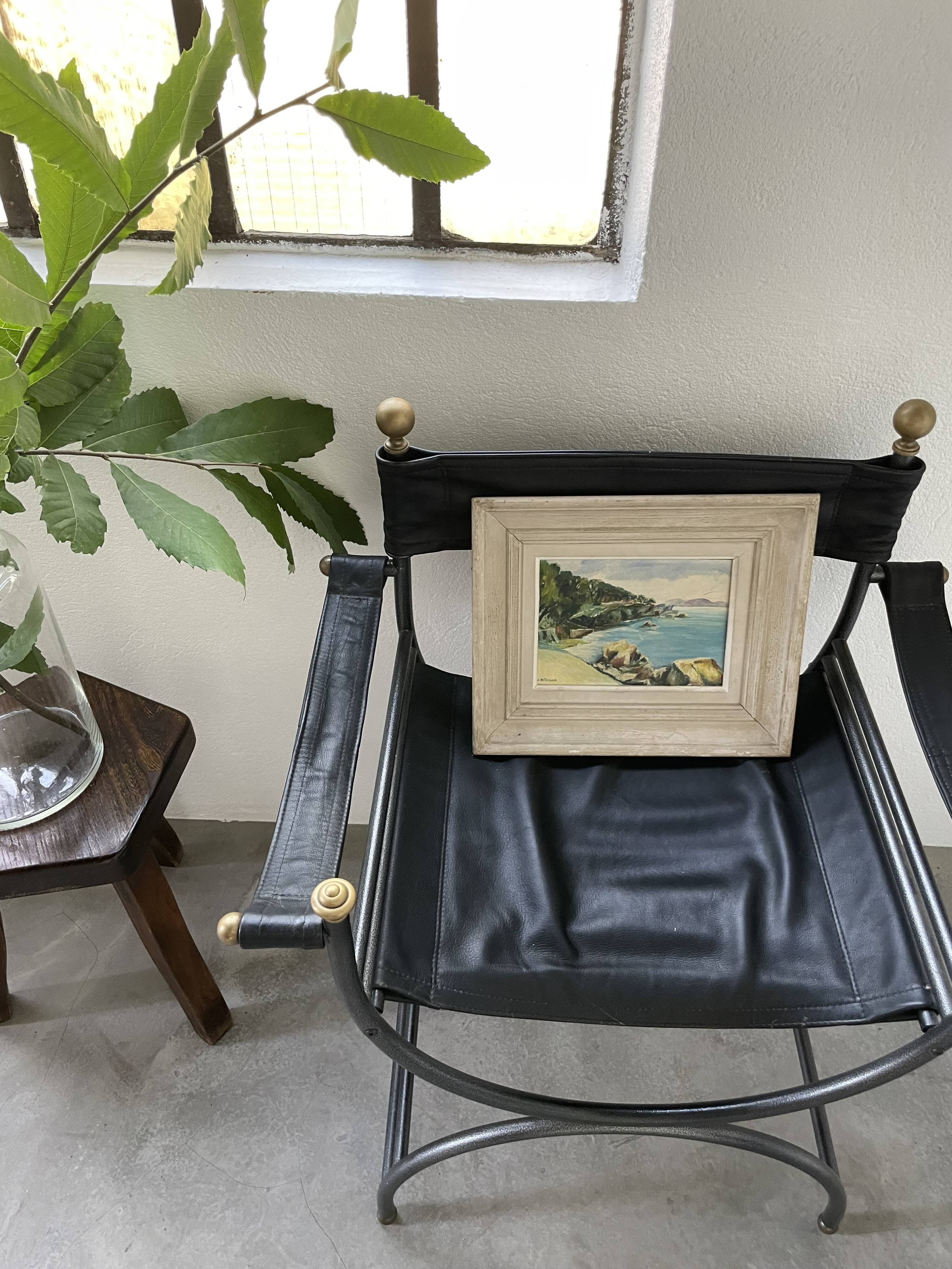 Oil on wood Mediterranean Sea J.Bellemont