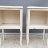 Pair of white vintage bedside tables