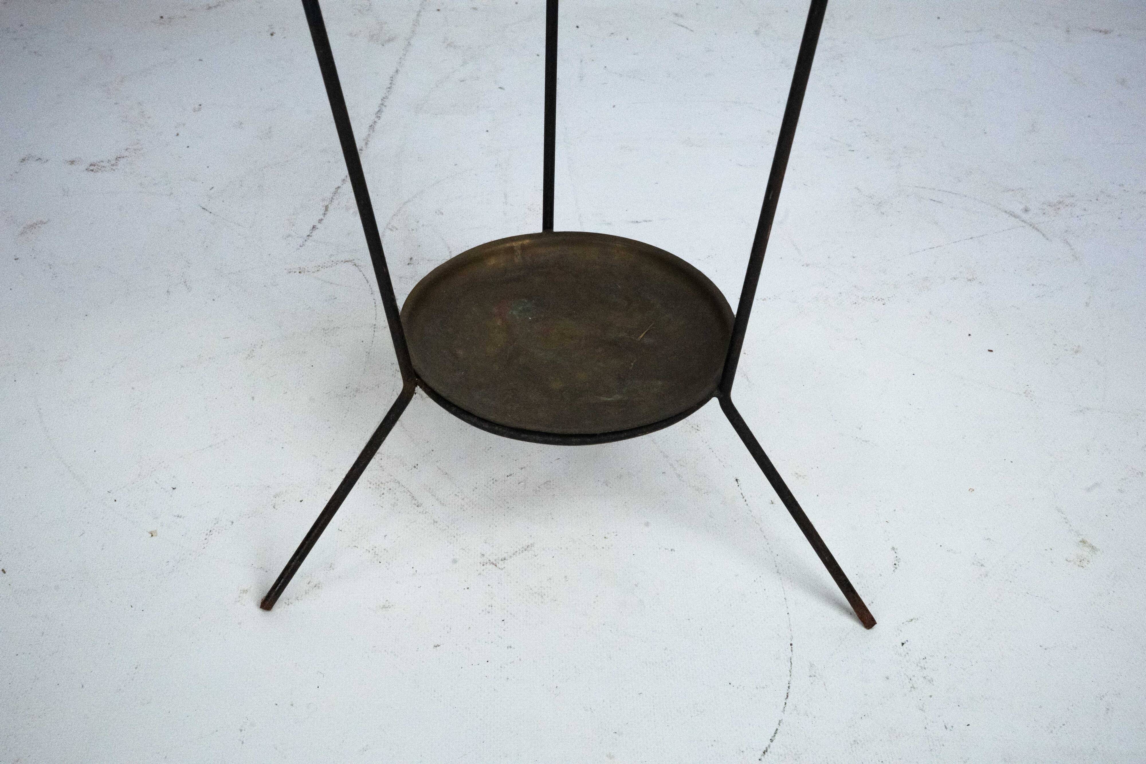 Mid-Century Umbrella Stand in Iron and Brass with Neoclassical Relief, Ital