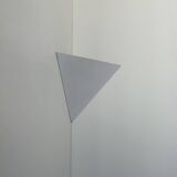 Vintage corner wall light in white lacquered metal, France 1970