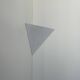 Vintage corner wall light in white lacquered metal, France 1970