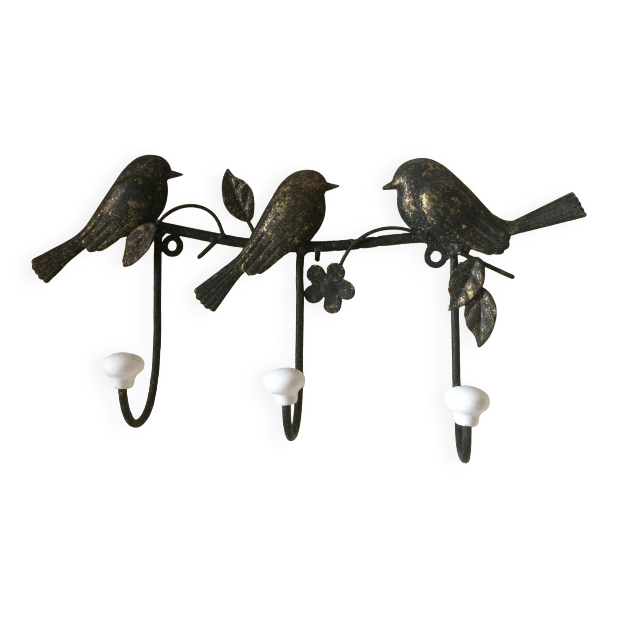 Metal coat rack with 3 hooks