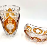 Crystal vase with a bowl, Poland, 1960s