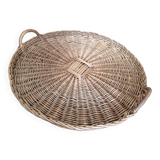 Round wicker tray