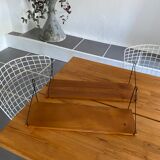 Pair shelves string wood vintage midcentury