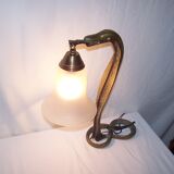Bronze cobra lamp art deco