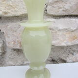 Vase in translucent natural stone of very light green color