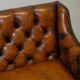 Restored leather Chesterfield sofa in Regency style