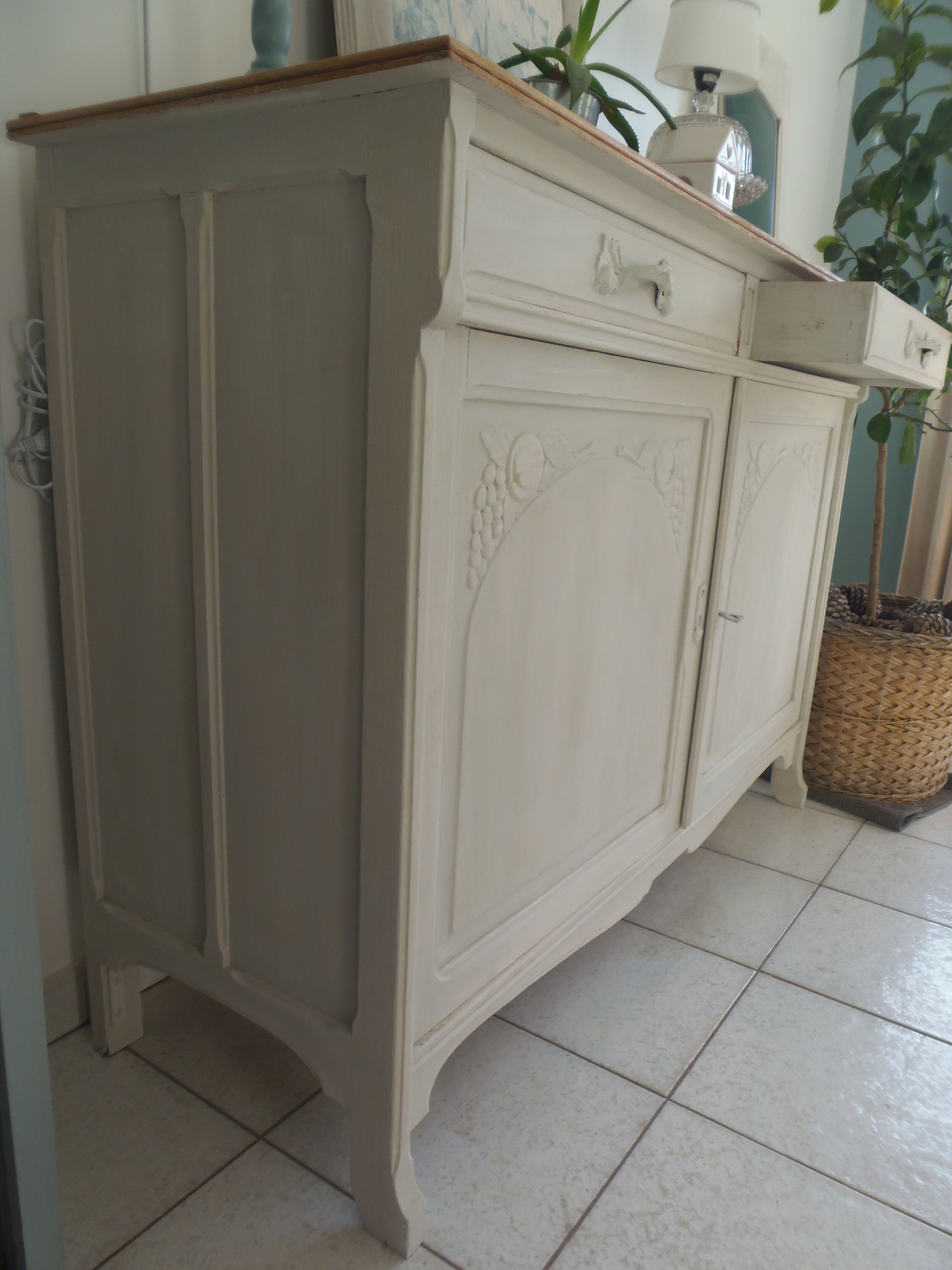 Art deco sideboard patinated
