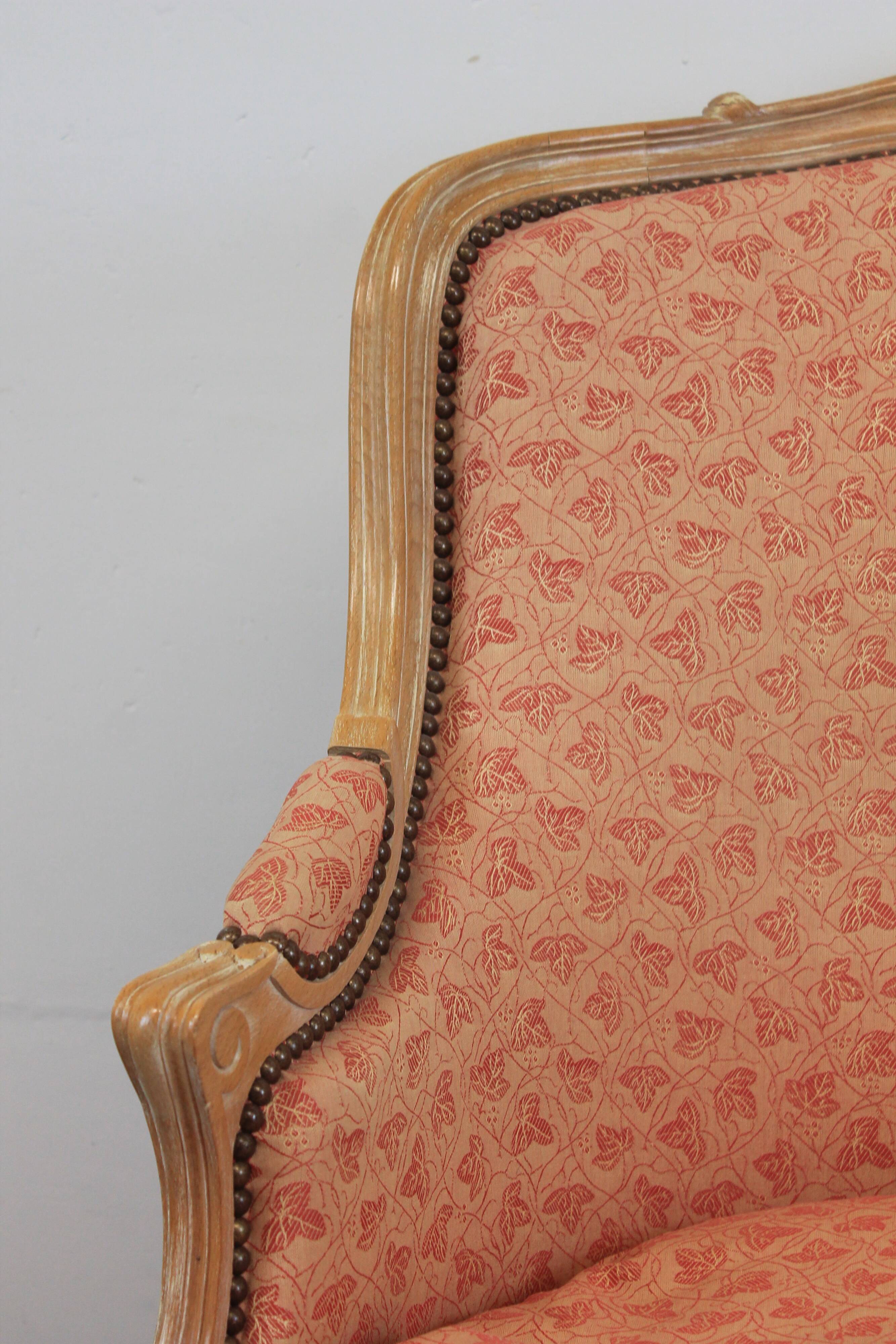 Pair of Louis XV style bergère armchairs