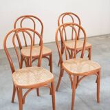 Bent beech wood chairs with straw seats, no. 34 total, 1990-2000
