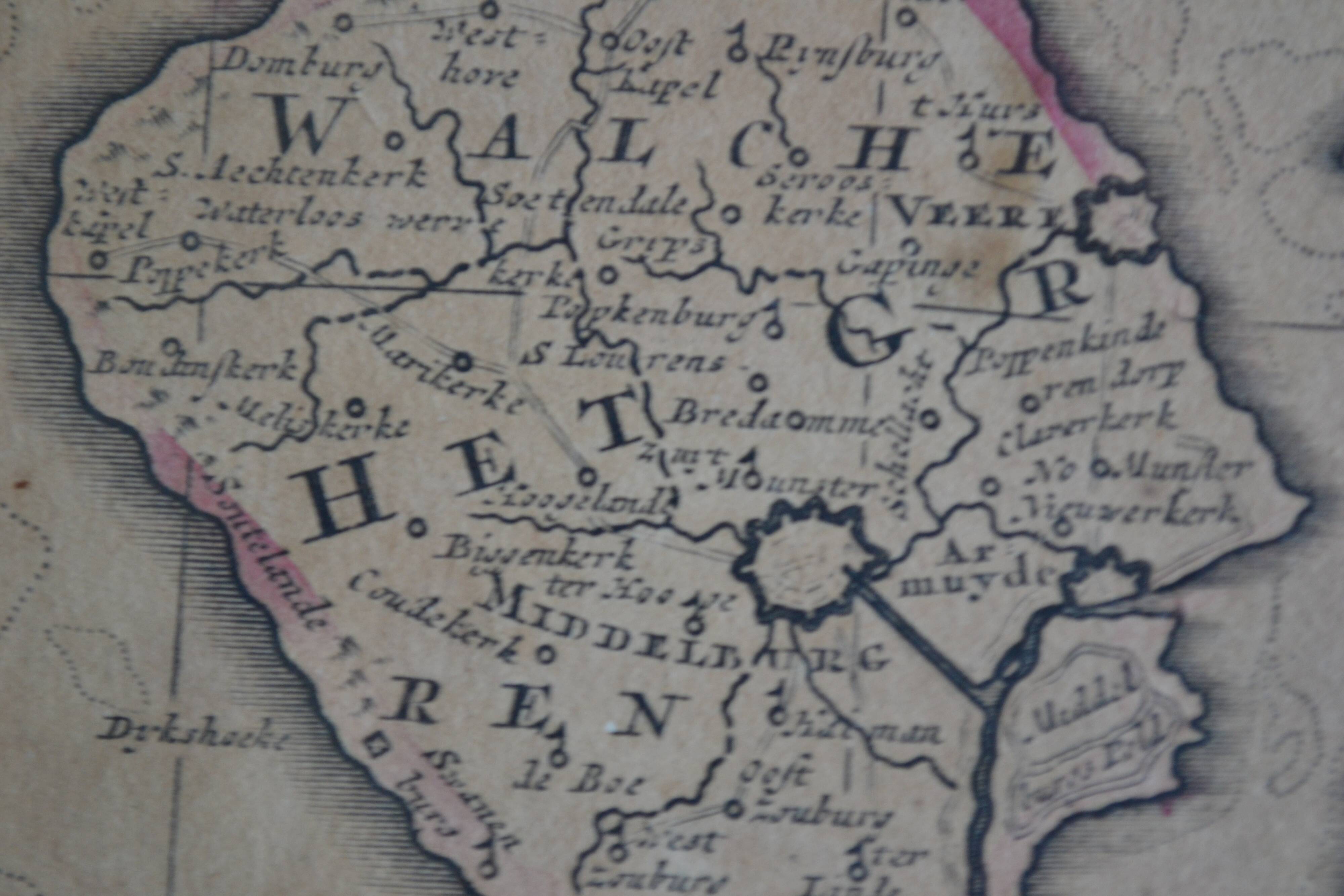 Map of the County of Flanders Belgium by Peter Schenck (1660 1718)