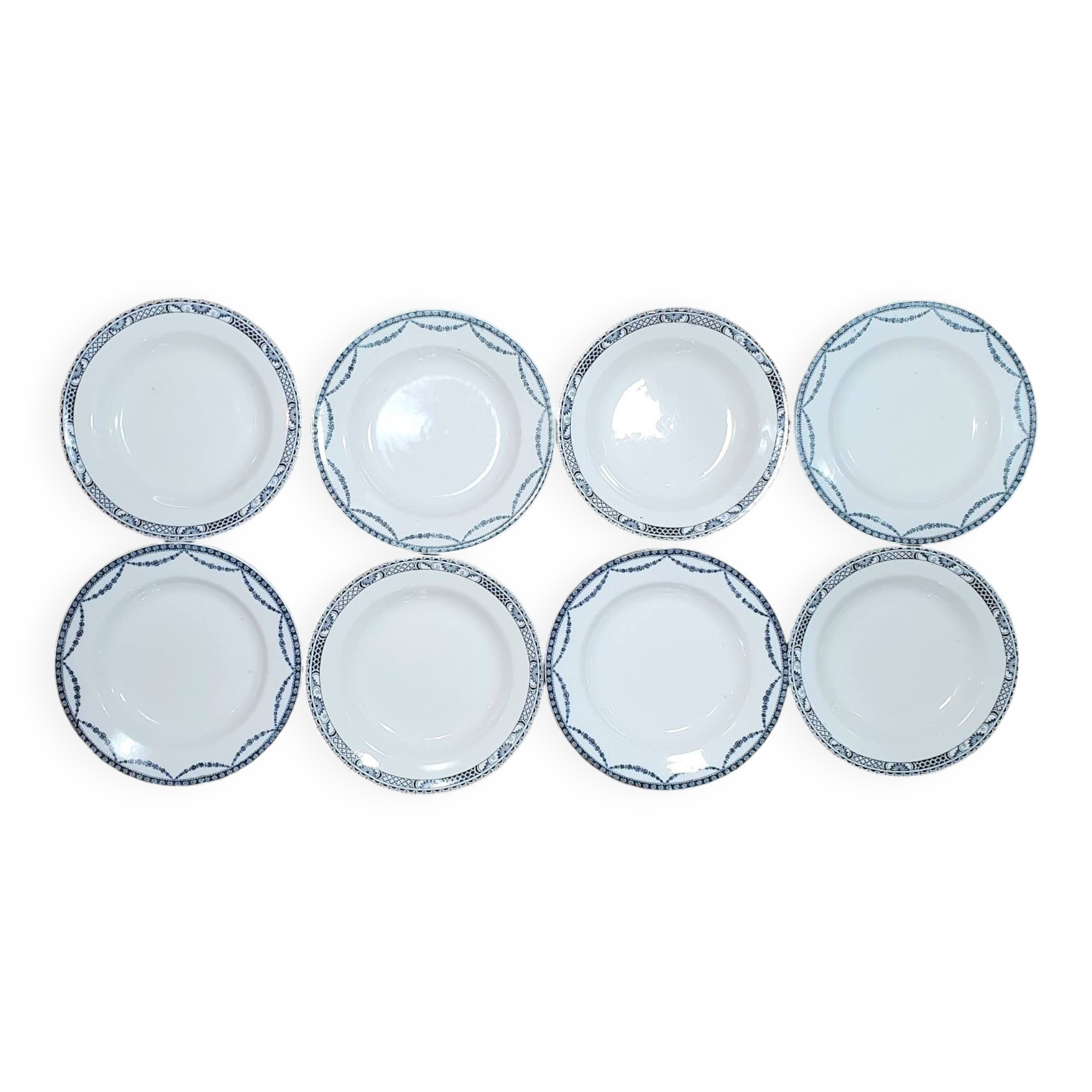 8 Terre de Fer semi-deep plates