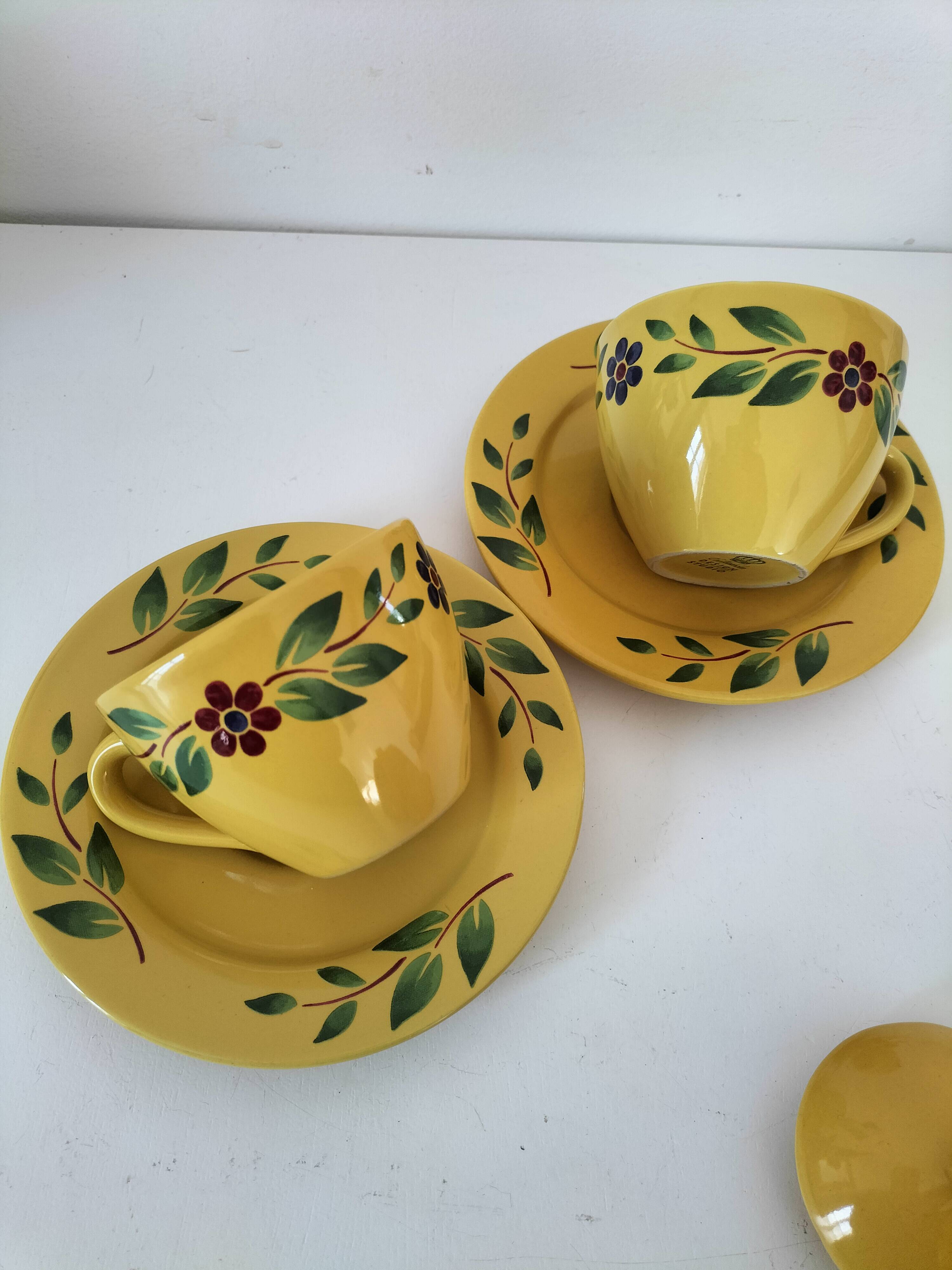 Swedish tea service Christineholm 1970s yellow