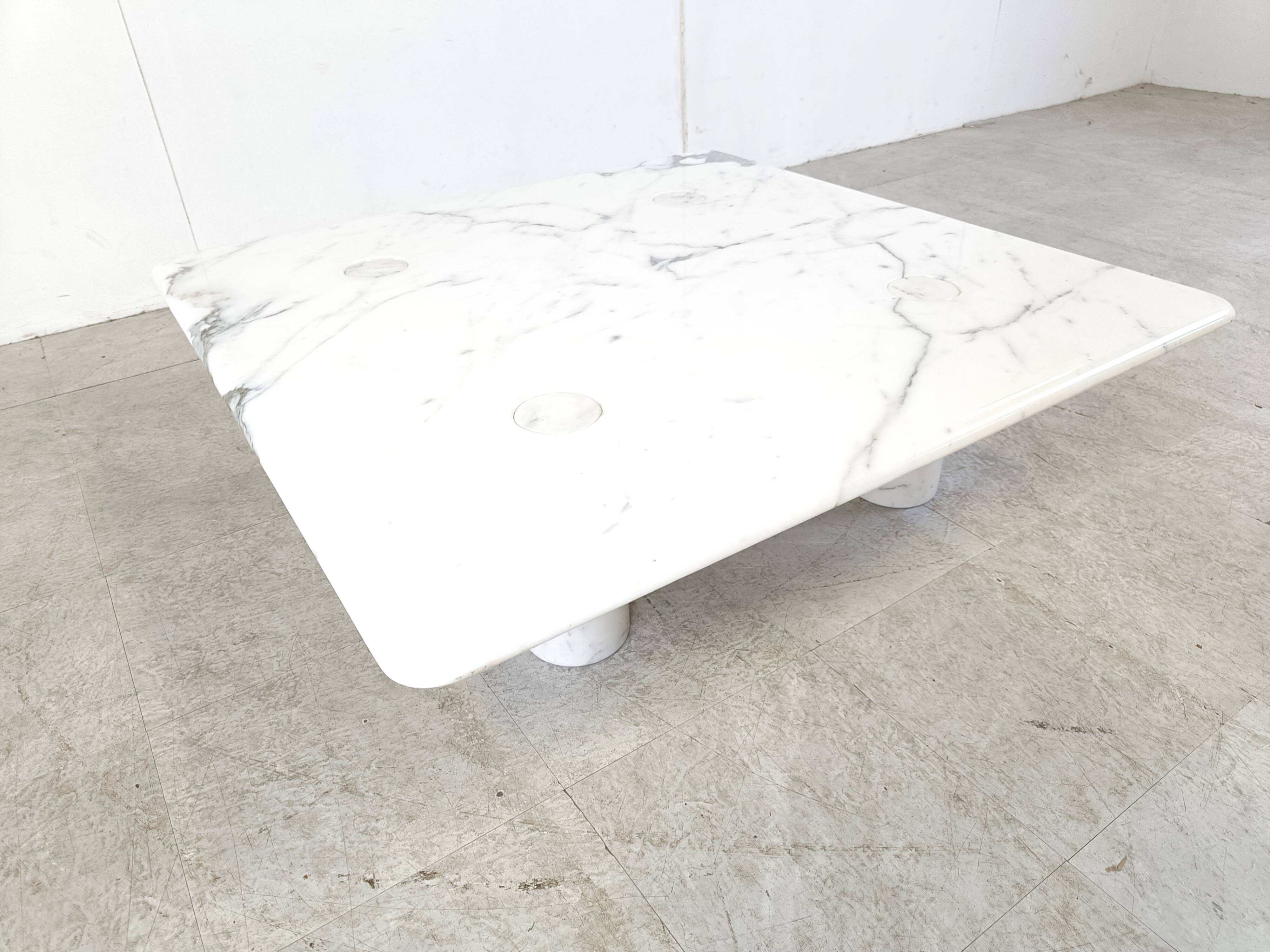 Angelo Mangiarotti carrara marble Coffee Table for Up&Up, Italy