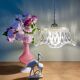 Vintage molded glass lampshade pendant light - tableware collection -