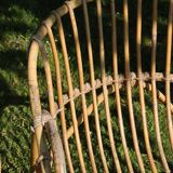 Pair of rattan basket armchairs, 60s