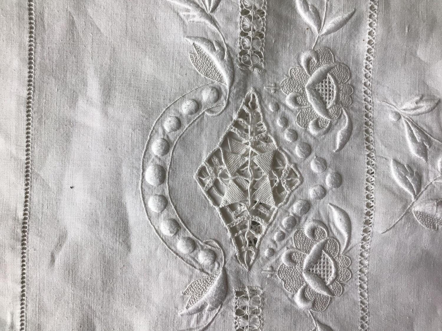 Antique embroidered sheet
