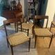Set of 4 teak and rope chairs from the 60s