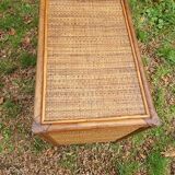 Vintage woven wicker rattan bamboo chest of drawers design 50-60-70