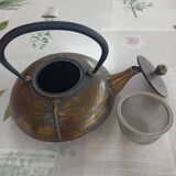 Chinese cast iron teapot Hua Zhouji masterpiece of ironwork dragonfly