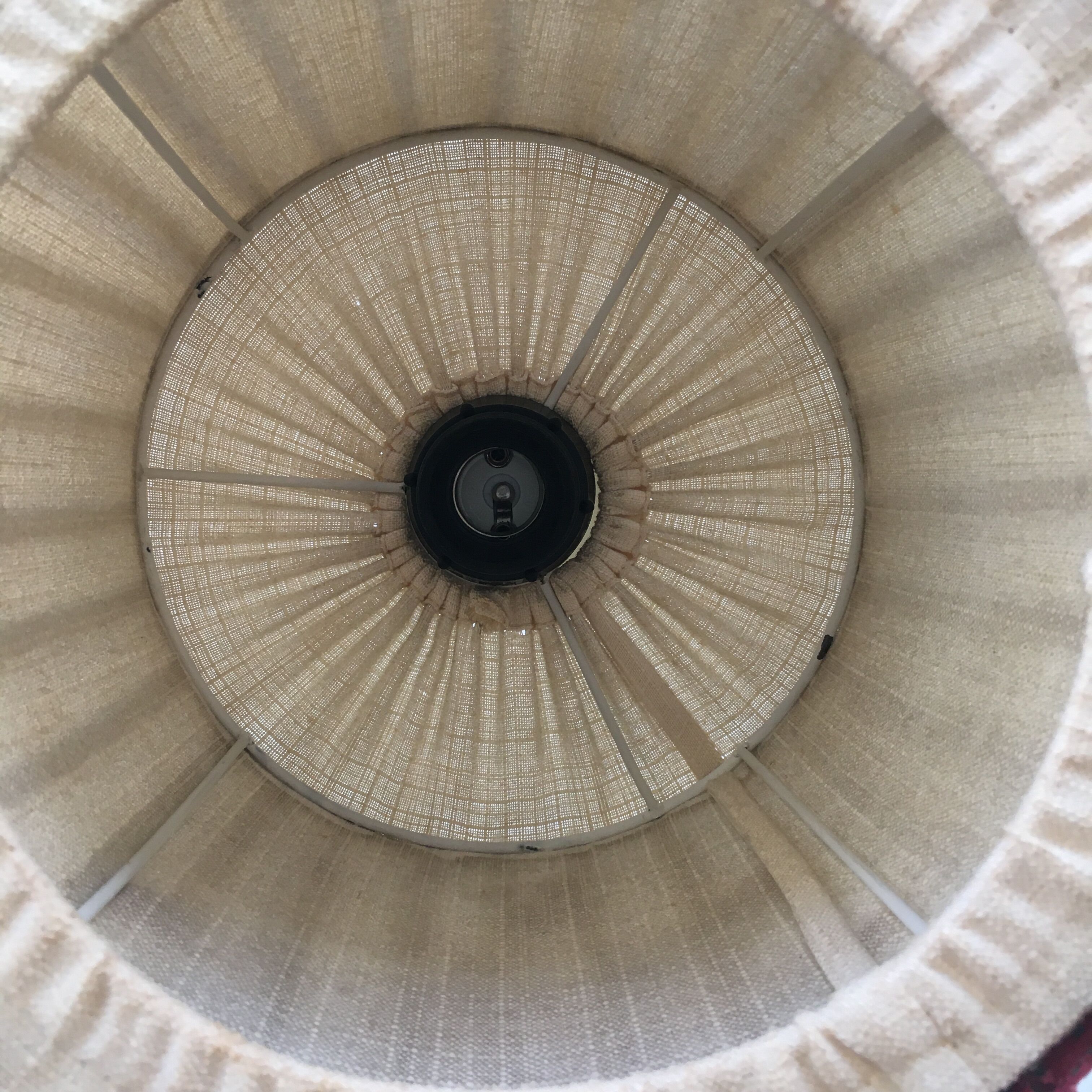 Wooden pendant lamp and Scandinavian-style fabric