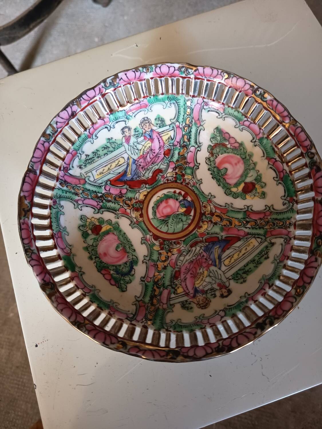 Openwork Chinese porcelain bowl