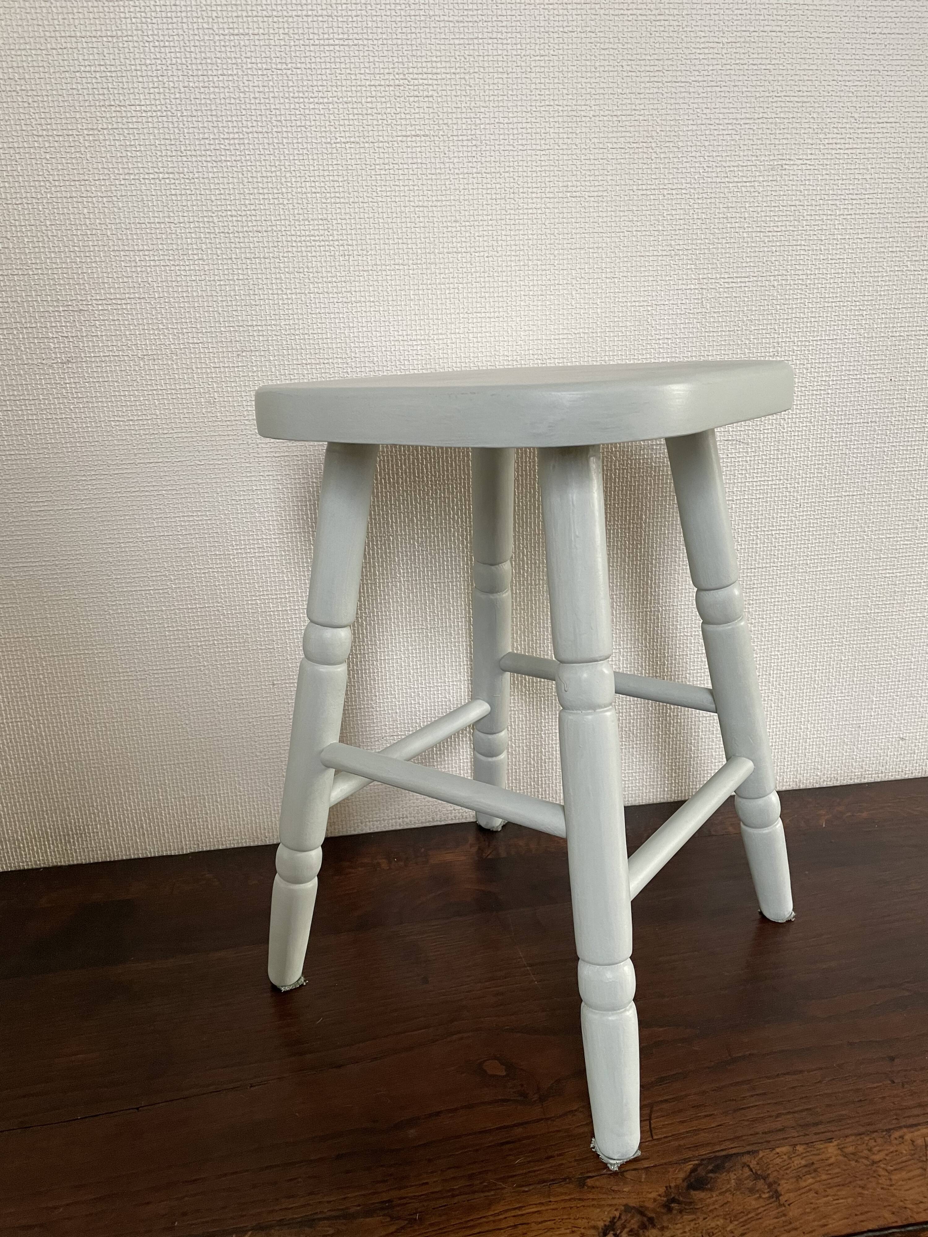Celadon green pine stool