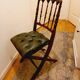 English folding chair - Vintage in wood and leather