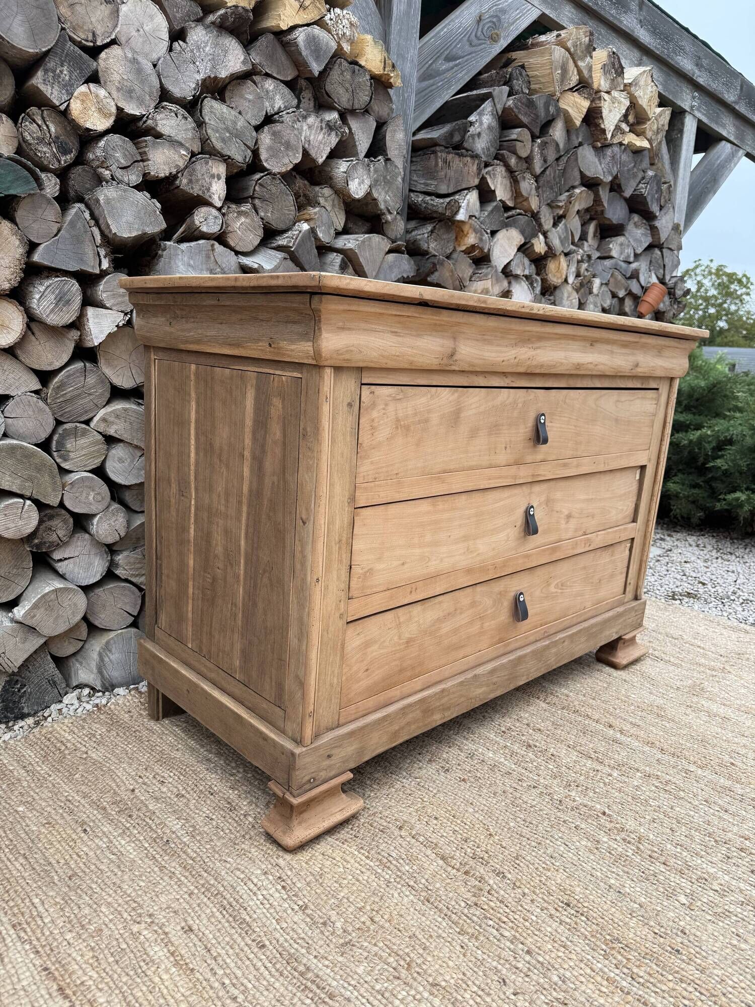 Renovated antique solid wood chest of drawers