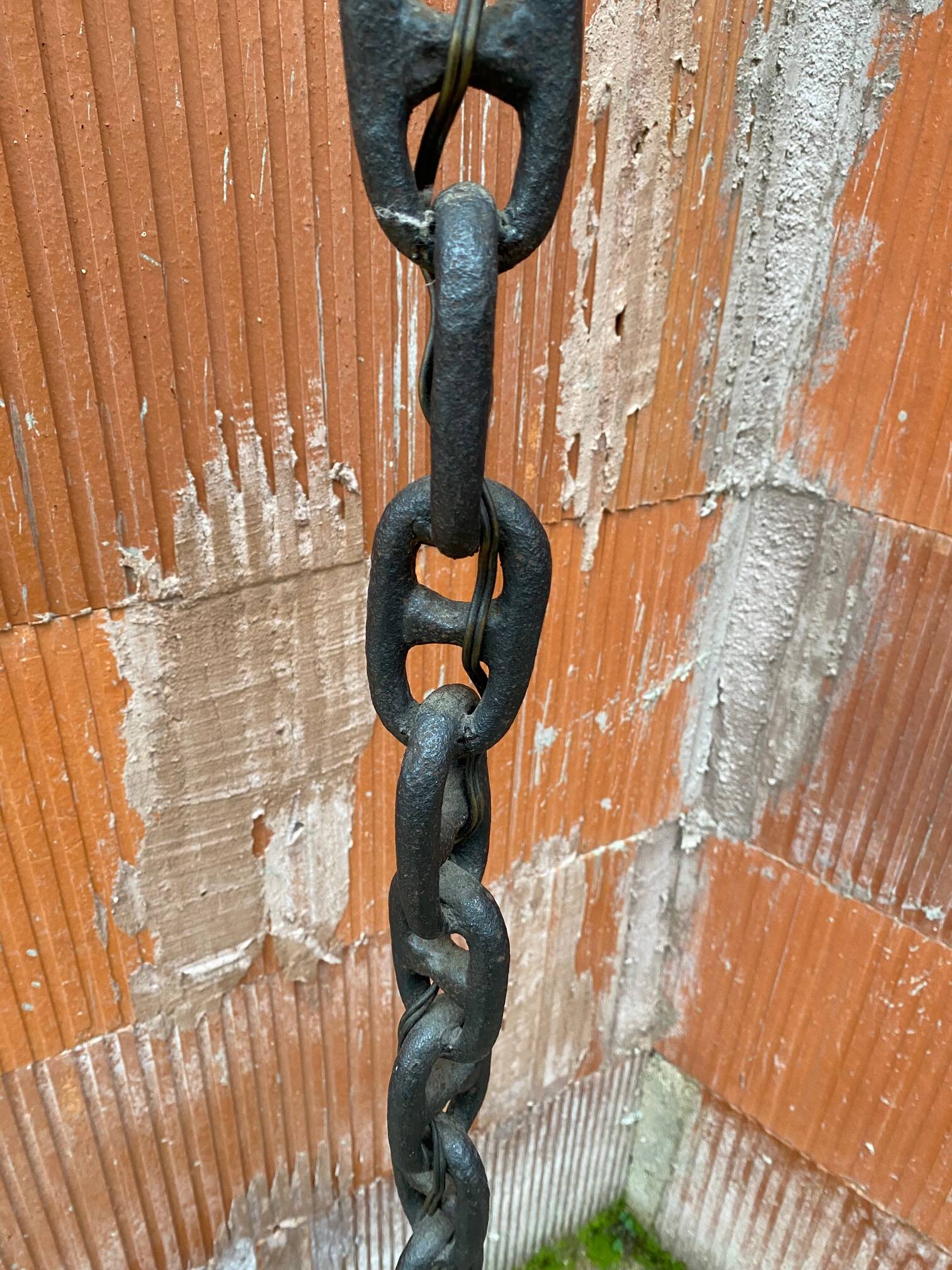 Brutalist chain floor lamp