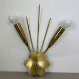 rare minimalist 33cm Brass Theatre Wall Light Sconce, Italy 1950s