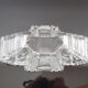 Vintage Cut Crystal Glass Vase, Glasswork Novy Bor, 1950's.