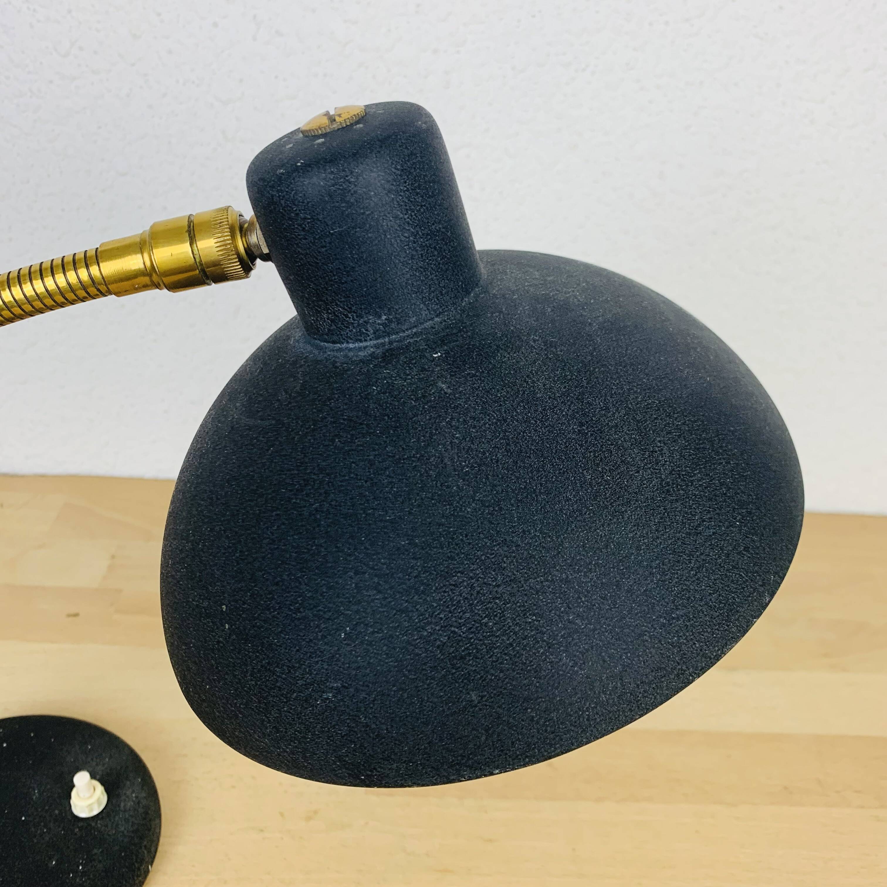 Vintage 50s brass and black lamp