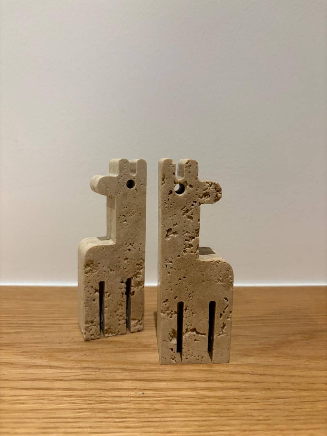 Pair of travertine giraffes, Fratelli Mannelli, Italy, 1970s