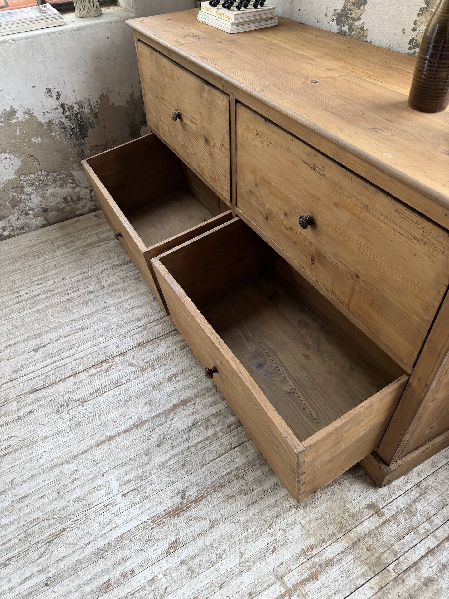 1950s pine workshop furniture 175cm